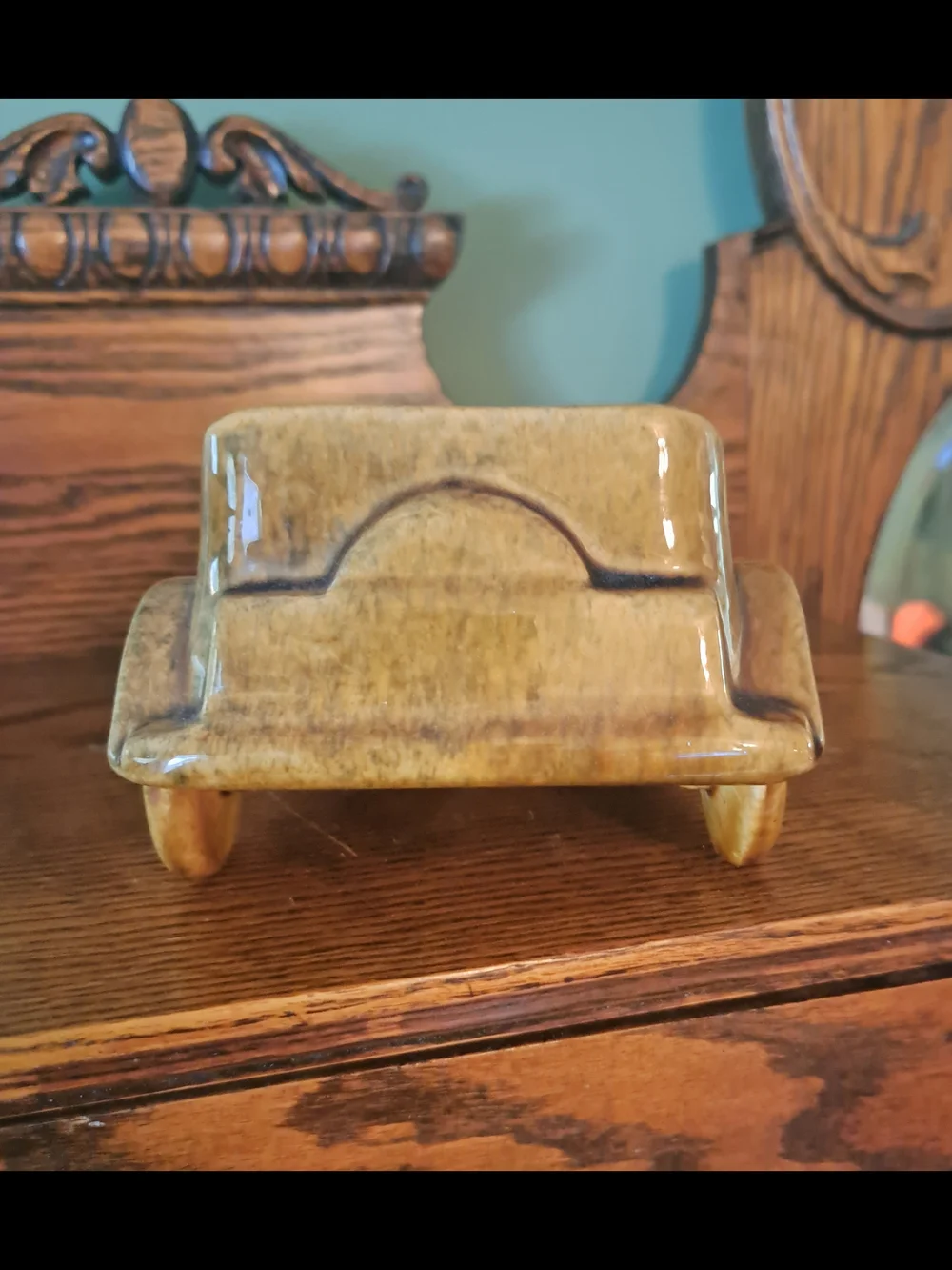 Vintage Haeger Pottery #276  Brown Car Planter Made In USA